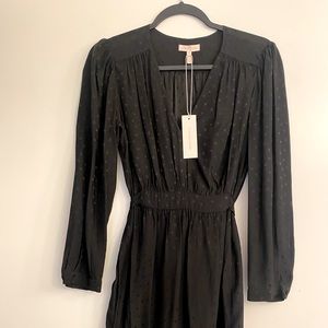 Rebecca Taylor Black Silk Jacquard Dress